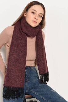 Vrouwen Claret Rood Navy Blauw Dubbelzijdig Dikke Sjaal