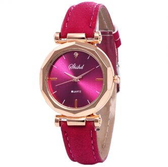 Vrouwen Classic Quartz Horloge Ruit Hoofd Frosted Pu Lederen Band Casual Horloge H5 heet