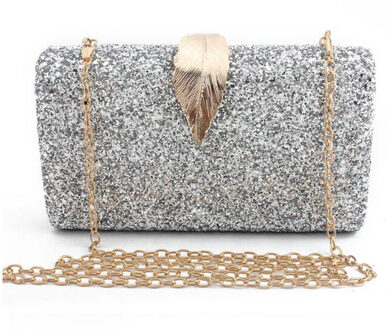 Vrouwen Clutch Bags Dag Koppelingen Roze Goud Portemonnee voor Bruiloft Crossbody Tassen voor Vrouwen Metalen Blad Lock Vrouwelijke Handtas ZD1076 zilver