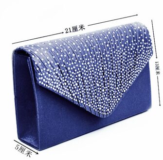 Vrouwen Clutch Diamante Dames Avond Handtas Vintage Chain Wallet Party Envelop Telefoon Schouder Handtas Bolsa Feminina marine