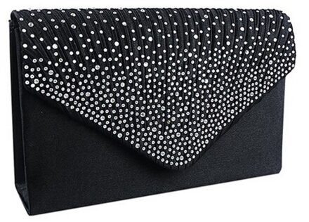 Vrouwen Clutch Diamante Dames Avond Handtas Vintage Chain Wallet Party Envelop Telefoon Schouder Handtas Bolsa Feminina zwart