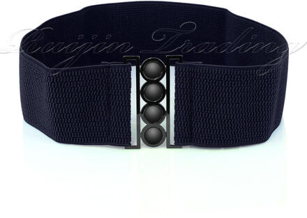 Vrouwen collectie Stretch Gesp Taille Riem Brede Elastische Cinch Corset Tailleband Blauw