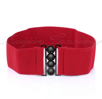 Vrouwen collectie Stretch Gesp Taille Riem Brede Elastische Cinch Corset Tailleband wijn rood