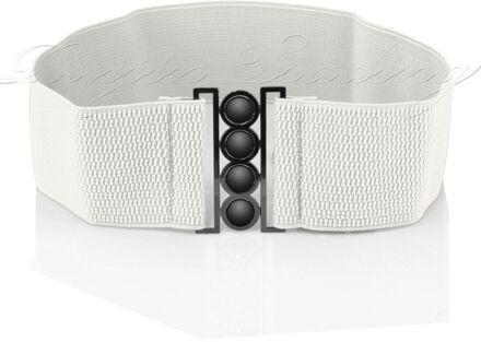 Vrouwen collectie Stretch Gesp Taille Riem Brede Elastische Cinch Corset Tailleband wit