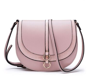 Vrouwen Crossbody Tassen Retro Chic Stijl Zadel Purse Lichtgewicht Schoudertas Handtas Roze
