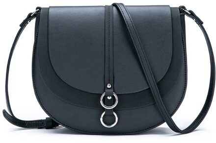 Vrouwen Crossbody Tassen Retro Chic Stijl Zadel Purse Lichtgewicht Schoudertas Handtas zwart