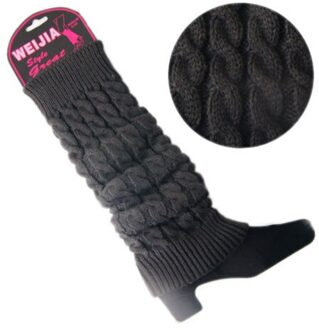 Vrouwen Dame Knie Hoge Sokken Brei Haak Winter Warmer Leggings Handschoenen Boot Cover Donkergrijs