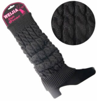 Vrouwen Dame Knie Hoge Sokken Brei Haak Winter Warmer Leggings Handschoenen Boot Cover Grijs