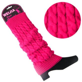 Vrouwen Dame Knie Hoge Sokken Brei Haak Winter Warmer Leggings Handschoenen Boot Cover heet roze