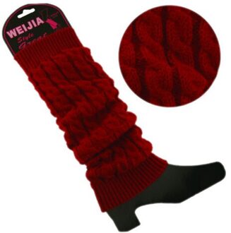 Vrouwen Dame Knie Hoge Sokken Brei Haak Winter Warmer Leggings Handschoenen Boot Cover Rood