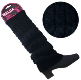 Vrouwen Dame Knie Hoge Sokken Brei Haak Winter Warmer Leggings Handschoenen Boot Cover zwart