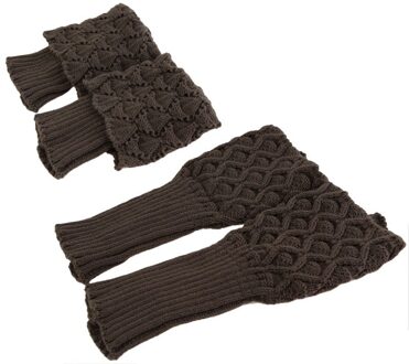 Vrouwen Dames Gehaakte Gebreide Shell Boot manchetten Toppers Knit Beenwarmers Winter Korte Liner Boot Sokken Z1 khaki