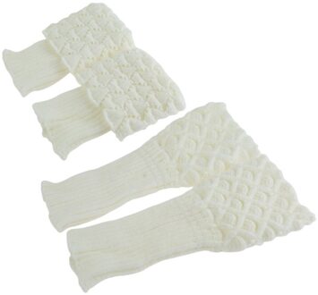 Vrouwen Dames Gehaakte Gebreide Shell Boot manchetten Toppers Knit Beenwarmers Winter Korte Liner Boot Sokken Z1 wit