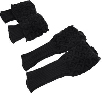 Vrouwen Dames Gehaakte Gebreide Shell Boot manchetten Toppers Knit Beenwarmers Winter Korte Liner Boot Sokken Z1 zwart