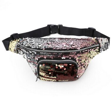 Vrouwen Dames Mode Sequin Taille Fanny Pack Meisjes Draagbare Reizen Portemonnee Telefoon Pouch Bum Bag Goud