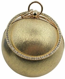 Vrouwen Dames Ronde Schouder Messenger Bag Purse Handtas Feestavond Clutch Goud