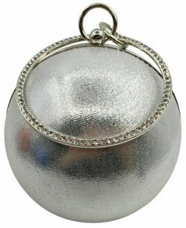 Vrouwen Dames Ronde Schouder Messenger Bag Purse Handtas Feestavond Clutch Zilver