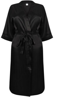 Vrouwen/dames satijnen kleding - maat XL / XXL Zwart