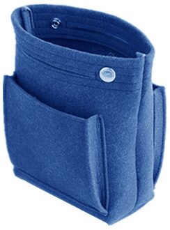 Vrouwen Draagbare Make-Up Tas Vilt Insert Handtas Cosmetica Organizer Travel Innerlijke Portemonnee Draagbare Cosmetische Zakken Blauw
