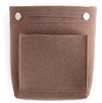 Vrouwen Draagbare Make-Up Tas Vilt Insert Handtas Cosmetica Organizer Travel Innerlijke Portemonnee Draagbare Cosmetische Zakken Bruin