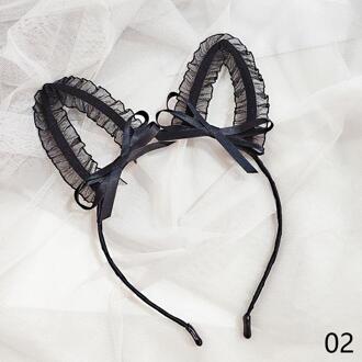 Vrouwen Eenvoudige Kleur Lace Hair Hoepel Haarband Leuke Kat Beer Oor Hoofdband Hairlace Antislip Haar accessoires konijn oor