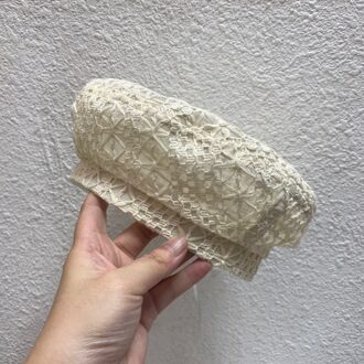 Vrouwen Effen Kleur Gebreide Baret Hoed Dames Franse Kunstenaar Beret Hoeden Lente Casual Dunne Katoenen Baretten Voor Vrouwen Zomer beanie abrikoos