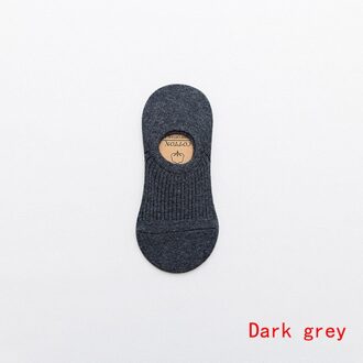 Vrouwen Effen Kleur Korte Sok Ondiepe Mond Ademend Comfortabele Sokken Vrouwen Katoen Antislip Boot Sokken Katoenen Sokken donker grijs
