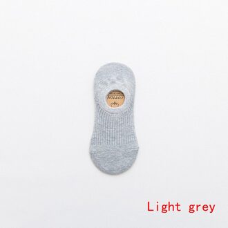 Vrouwen Effen Kleur Korte Sok Ondiepe Mond Ademend Comfortabele Sokken Vrouwen Katoen Antislip Boot Sokken Katoenen Sokken licht grijs