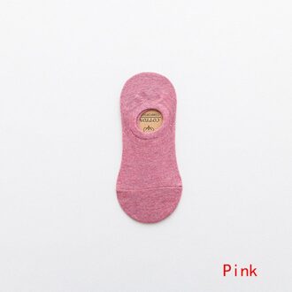 Vrouwen Effen Kleur Korte Sok Ondiepe Mond Ademend Comfortabele Sokken Vrouwen Katoen Antislip Boot Sokken Katoenen Sokken roze
