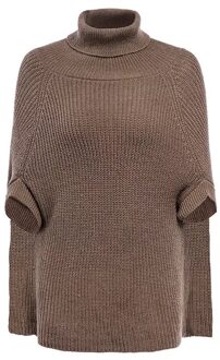 vrouwen effen kleur mantel-stijl gebreide coltrui sjaal trui vrouwen kameel