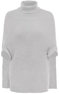 vrouwen effen kleur mantel-stijl gebreide coltrui sjaal trui vrouwen wit