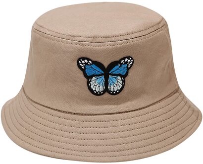 Vrouwen Emmer Hoeden Vlinder Afdrukken Zonnescherm Visser Hoed Bekken Hoed Outdoor Emmer Hoed Женская Шляпа Рыбака KH