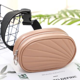 Vrouwen Faishon Rits Taille Pack Fanny Pack Pu Leahter Heuptas Taille Riem Vrouwelijke Portemonnee khaki