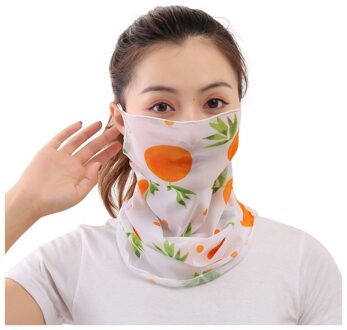 Vrouwen Fietsen Gezichtsmasker Zomer Zijden Sjaal Zon Bescherming Gedrukt Bandana Ademend Stofdicht Outdoor Wandelen Hals Sjaal