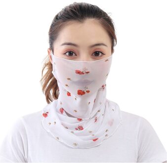 Vrouwen Fietsen Gezichtsmasker Zomer Zijden Sjaal Zon Bescherming Gedrukt Bandana Ademend Stofdicht Outdoor Wandelen Hals Sjaal