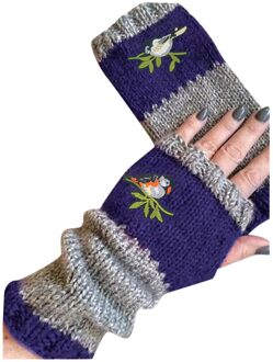 Vrouwen Fietsen Handschoenen Winter Outdoor Warm Houden Handschoenen Gebreide Handschoenen Warm Plus Fluwelen Dikker Embroidere Outdoor Handschoen