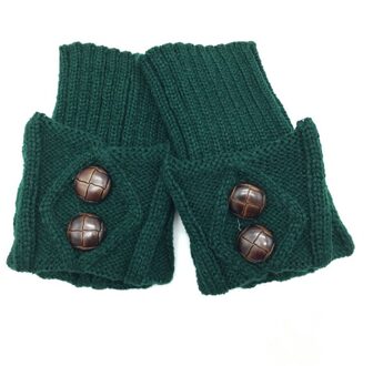 Vrouwen Gebreide Been Warmer Korte Laars Manchetten Knoppen Haak Boot Sokken Gebreide Slobkousen Beenwarmers Voor Herfst/Winter groen