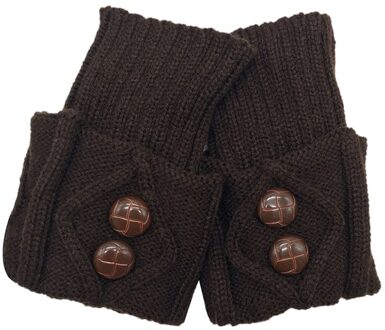 Vrouwen Gebreide Been Warmer Korte Laars Manchetten Knoppen Haak Boot Sokken Gebreide Slobkousen Beenwarmers Voor Herfst/Winter koffie