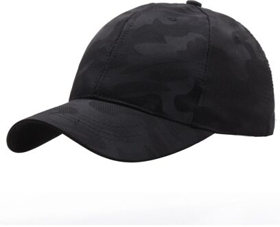 Vrouwen Gebreide Camouflage Effen Baseball Caps Voor Mannen Effen Kleur Ademend Meisjes Snapback Cap Jongen Sneldrogende Golf vader Hoeden zwart