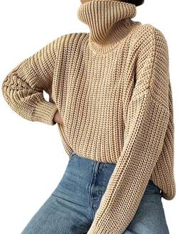 Vrouwen Gebreide Coltrui Lange Oversized Truien Vrouwen Solid Kasjmier Truien Herfst Winter Koreaanse Knit Tops khaki