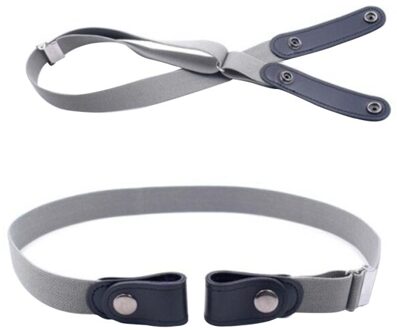 Vrouwen Gesp-Gratis Elastische Riemen Onzichtbare Riem Voor Jeans Geen Ardennen Gedoe Band Casual Verstelbare Knop Canvas riem 3