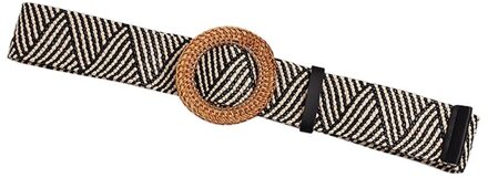 Vrouwen Gevlochten Riem Vrouwelijke Bohemian Gebreide Stro Ronde Vierkante Gesp Geweven Riem Voor Broek Dames Band Streep