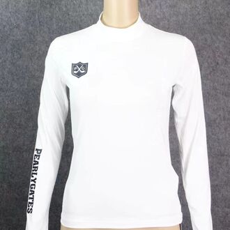 Vrouwen Golf Lange Mouw Base Coat Zomer Ultra Dunne Zonnebrandcrème Ondergoed Ultraviolet-Proof wit / S