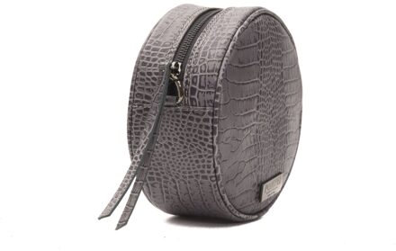 Vrouwen Grijs Leren Crossbody Tas Zwart - One Size