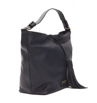 Vrouwen Grijs Leren Schoudertas Zwart