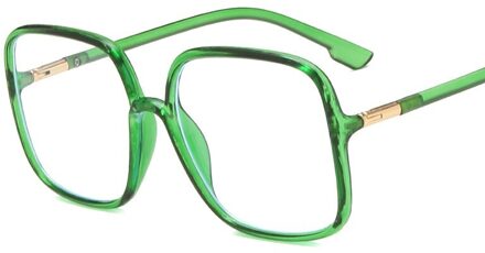 Vrouwen Grote Frame Optische Bril Oversize Brillen Transparante Computer Oculos Blauw Licht Blokkeren Bril Mannen Gaming Gafas groen
