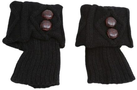 Vrouwen Haak Boot Beenwarmers Boot Cover Houden Warme Sokken Calcetines Mujer zwart