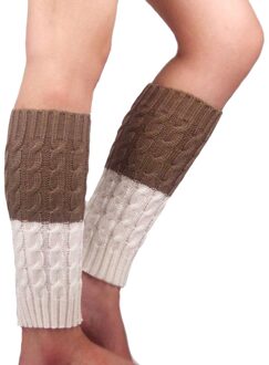 Vrouwen Haak Boot Manchetten Harajuku Gradiënt Patchwork Winter Knit Beenwarmers Calcetines Mujer Wandelen Sokken Fitness Dansen khaki