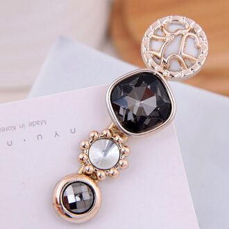 Vrouwen Haar Clip Sieraden Koreaanse Crystal Ronde Geometrische Gold Barrette Hoofd Accesorios Mujer Tiara Party zwart