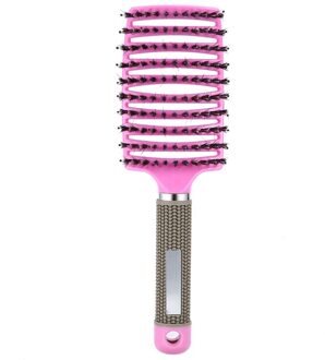 Vrouwen Haar Hoofdhuid Massage Kam Varkenshaar En Nylon Haarborstel Natte Krullend Ontwarren Haar Borstel Voor Salon Kappers Styling Tools 4